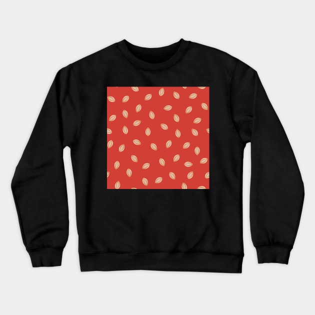 Seeds of Wisdom in Tangerine Red Crewneck Sweatshirt by FrancesPoff